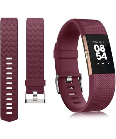 Tobfit Sport Bands for Fitbit Charge 2 - 4 Pack Replacement Wristbands (Black, Rose Gold, Wine Red, Blue) - Women Men Small/Large - Buy Online on GoSupps.com
