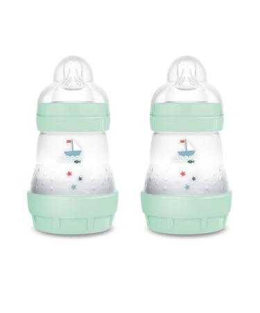 MAM Easy Start Anticolica baby bottle in a set of 2 with SkinSoftTM silicone teat 0+ months 160 ml light blue
