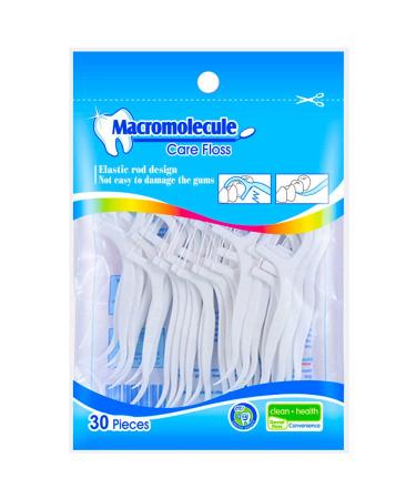 HouChanges Floss Sticks Dental Floss Picks Complete Clean 2 in 1 Dental Toothpick Polyethylene Resistant Dental Cardamom(30Pcs)