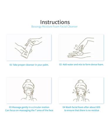 BOSONGY Cleansing Foam Amino Acid Face Wash120ml(4.05fl.oz) Gentle Korean Skincare Cleanser with Ceramide pH-Balanced for Sensitive Skin Removes Sunscreen &Light Makeup Hydrating&Skin Revitalizing. - Buy Online on GoSupps.com