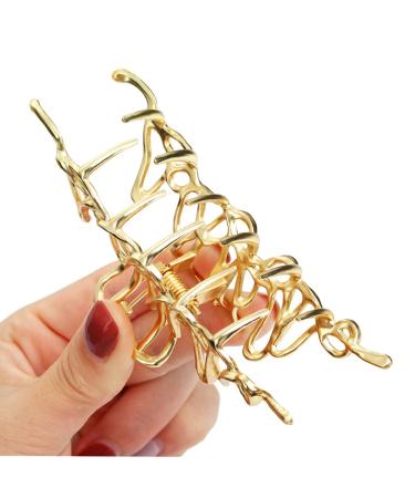 Large Metal Hair Claw Clips - Vintage Geometric Hair Barrettes for Thick and Thin Hair - Non-Slip, Gold Hairpin - Buy Online on GoSupps.com