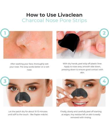 Livaclean 30 CT Charcoal Blackhead Remover Pore Strips - Blackhead Remover Strip - Black Head Nose Strips Black Head Remover Stripes - Buy Online on GoSupps.com