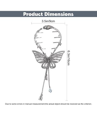 Butterfly Hair Clips for Women Bow Light Luxury Premium Feeling Hairpin Black Bow Hair Pin Sparkling Crystal Stone Braided Hair Clips Tassel Ponytail Buckle Hair Clip for ladies and Girls - Buy Online on GoSupps.com