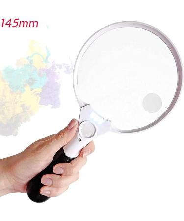 Professional 138mm Handheld Magnifier with Reading Light 2X 4X 25x with 3 LED Light Double Lens for Reading Newspaper Full of Stars - Buy Online on GoSupps.com