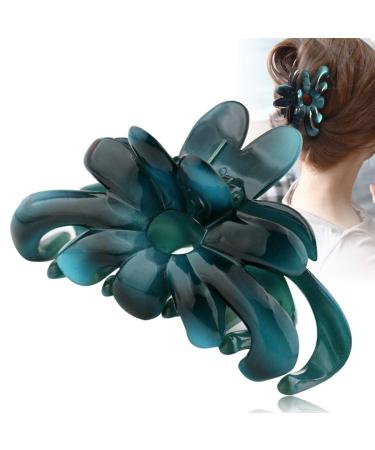 cuhair Large Acrylic Hair Clip for Women Big Face Hair Clip with Ink and Flower Easy to Wash