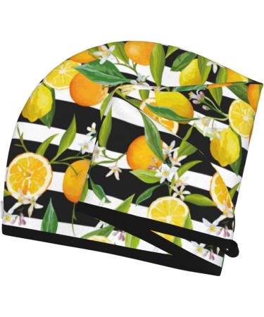 Hair Towel Wrap Fast Drying Turban with Button | Orange & Lemon | Perfect for All Hair Types - Buy Online on GoSupps.com