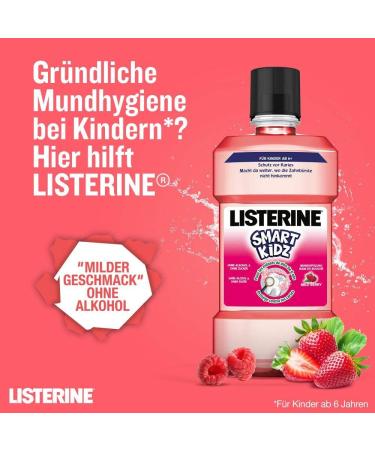 LISTERINE Smart Kidz Berry Mouthwash for Children 6+ | 500ml | Kids Dental Care - Buy Online on GoSupps.com