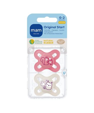 MAM Start Latex Pacifier Set for Newborns | Eco-Friendly Organic Materials | Includes Pacifier Box | Squirrel & Bird Designs | 0-2 Months - Buy Online on GoSupps.com
