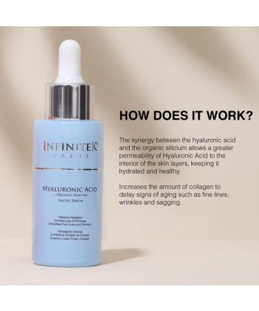 Infinitek Paris Organic Hyaluronic Acid Serum - Hydrating Anti-Aging Face Moisturizer - 1 Fl Oz for Radiant Skin - Buy Online on GoSupps.com