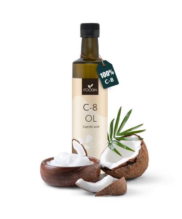FOODIN FOODIN MCT C8 Oil 500ml Coconut Oil Ideal for Keto Diet MCT Ketones Oil to Drink 3X More Ketones (100% C8) Liquid Coconu