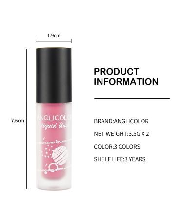 Buy Anglicolor 3PC Blush Liquid Cream - Velvety Matte Rouge Makeup for Natural Beauty | International Shipping Available - Buy Online on GoSupps.com