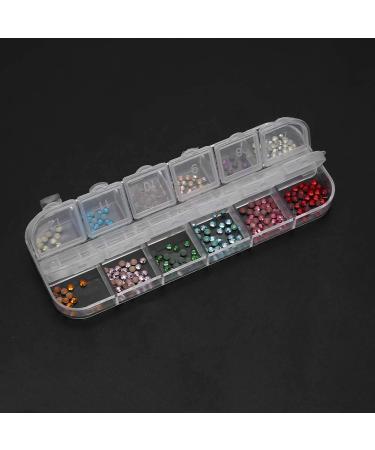 12 Models Nail Art Rhinestone Colorful Nail Decorations Shiny Nail Art Decors DIY Nail Rhinestones Glitter Rhinestones Nail Art Tools