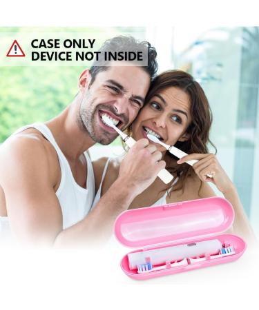 Uraqt Pink Frosted Travel Case for Electric Toothbrush - Essentials for 1 Handpiece & 2 Brushes | Durable Plastic Replacement Etui - Buy Online on GoSupps.com