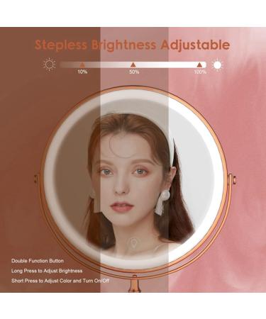 jumbans 1Set 10X LED Mirror Rechargeable Make Up Mirror Magnification Cosmetic Mirror 2 Side Brightness with 3 Colors C - Buy Online on GoSupps.com