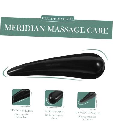 Magiclulu Full Body Gua Sha Massage Tool | Black Buffalo Horn Scraper Board for Neck & Meridian Massage - 12x3.2cm - Buy Online on GoSupps.com
