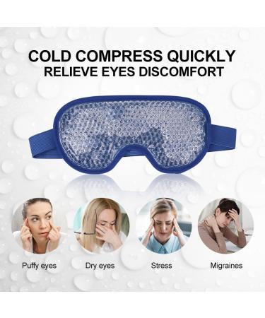 NEWGO Reusable Cooling Eye Mask for Puffy Eyes | Hot Cold Therapy Gel for Migraine Headache, Dark Circles, Dry Eyes | Sinus Pain Relief | Dark Blue - Buy Online on GoSupps.com