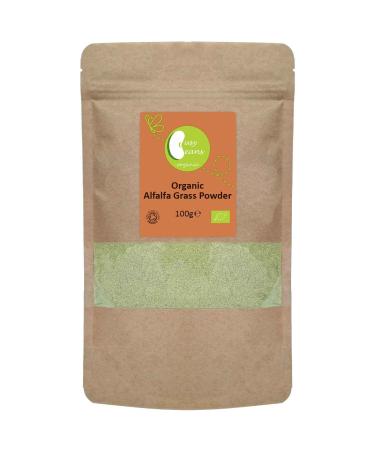 Organic Alfalfa Grass Powder - Certified Organic - by Busy Beans Organic (100g)
