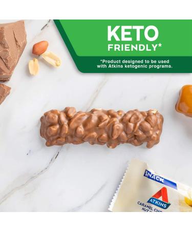 Atkins Caramel Chocolate Nut Roll Bar - Keto-Friendly Snack (5 Bars, 1.55oz) - Buy Online on GoSupps.com