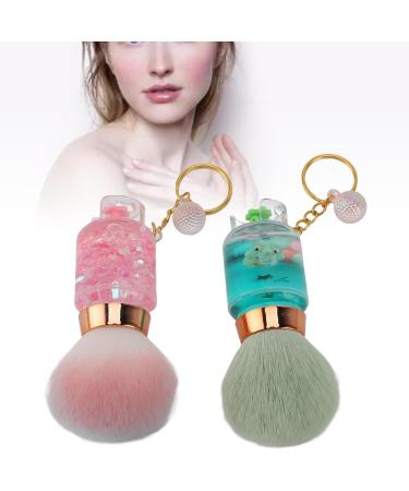 2pc Scream Blush Brush Set - Synthetic Foundation Brush with Keychain - Green & Pink - Buy Online on GoSupps.com