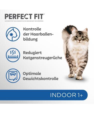 PERFECT FIT Indoor Adult Cat Dry Food - Chicken 750g & 4.5kg | Healthy Nutrition for Cats 1+ Year | International Shipping - Buy Online on GoSupps.com