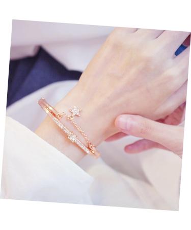Mobestech High-Quality Arm Loop Frame Bracelet Accessories - Rose Gold 19.5cm x 1.2cm Set of 3 - International Shipping - Buy Online on GoSupps.com