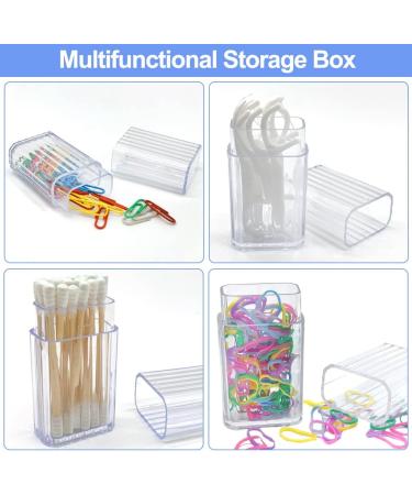 Portable Cotton Swabs Container - 2 Piece Clear Storage Box with Dust-Tight Lid | Ideal for Travel (Blue) - Buy Online on GoSupps.com