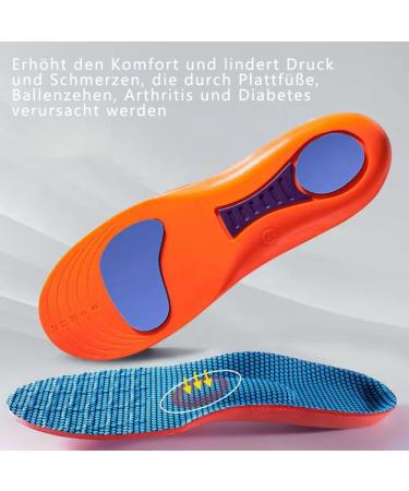 Norelie Orthopedic Insoles for Planar Fasciitis - Comfortable Support for Arched Feet (Blue & Yellow Size 39-40) | International Shipping Available - Buy Online on GoSupps.com