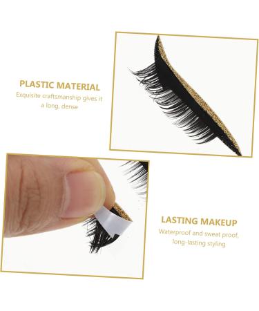 POPETPOP 4 pairs Girls Shiny Reusable Line Decal Adhesive Lash Glitter Liners with Eye for Decals Women 4x1.5cm Gloden - Buy Online on GoSupps.com