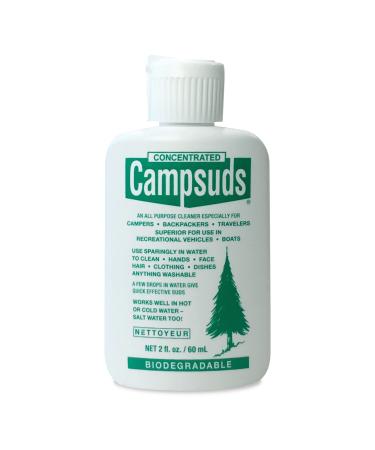 CONCENTRATED CAMPSUDS Outdoor Soap - Environmentally Conscious Camping Soap - Hiking & Camping Supplies - Camp Soap, Backpacking Soap, Travel Soap - Camping Gear Must Haves - 2 Fl Oz Bottle 2 Fl Oz 1 Bottle