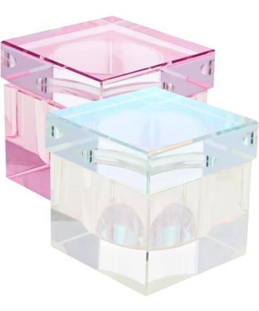Monomer Cup Nail Crystals Cup 2 Inch Square Crystal Glass Nail Dish for Monomer with Lid High Transparency Nail Cup for Nail Art Acrylic Liquid type1 - Buy Online on GoSupps.com