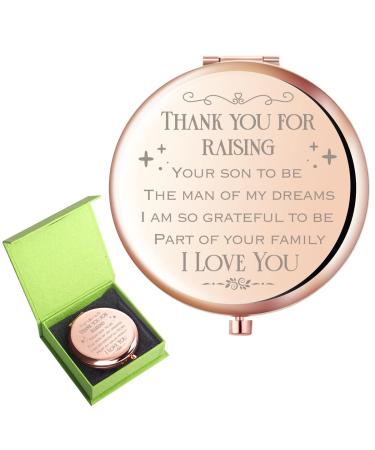 z-crange I Am So Grateful to Be Part of Your Family Rose Gold Compact Mirror for Mother of The Groom Unique Mother's Day Birthday Wedding Keepsake Gift for Mother of The Groom from Bride