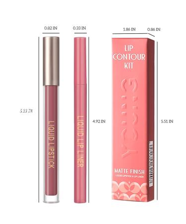 Matte Liquid Lipstick & Lip Tint Stain Kit - Waterproof Long-Lasting Non-Stick Cup Lip Gloss & Liner - Moisturizing Nude Red Set for Women & Girls - Buy Online on GoSupps.com