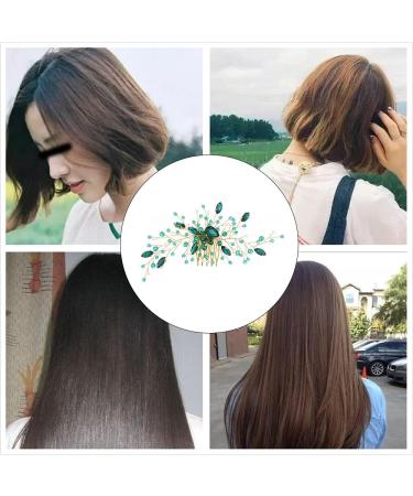 Emerald Green Crystal Hair Vine Wedding Hair Accessory Rhinestone Hair Piece for Bride Bridesmaid Girls - Buy Online on GoSupps.com