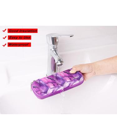 Jakago Insulin Cooling Bag - Portable Insulin Pen Case with 2 Nylon Cooling Packs for Diabetes Accessories | Violet - Buy Online on GoSupps.com