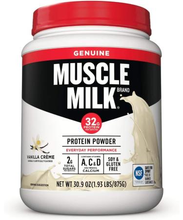 Muscle Milk Genuine Protein Powder Chocolate 1.93 Pounds 12 Servings 32g Protein 3g Sugar & Lean Muscle Vanilla Creme Protein Powder 1.93 Pound (Pack of 1) - Buy Online on GoSupps.com