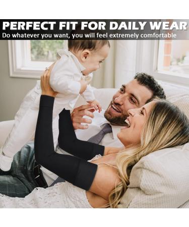 Ailaka Medical Compression Arm Sleeves - 20-30 mmHg Support for Lymphedema, Pain, Swelling - XX-Large, Black (1 Pair) - Buy Online on GoSupps.com