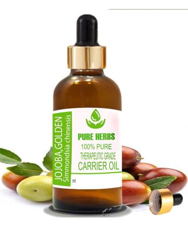 Pure Herbs Jojoba Golden Oil - 15ml Natural Therapeutic Grade Carrier Oil with Dropper for Glowing Skin & Hair - International Shipping Available - Buy Online on GoSupps.com