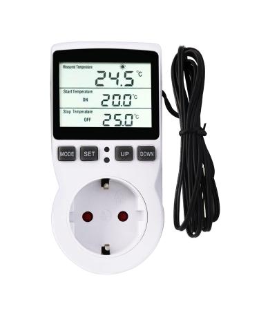 RUIZHI Digital Temperature Controller Sockets Heating Cooling Thermostat 250V with Sensor Socket and Probe LCD Screen for Greenhouse Aquarium Terrarium Reptile - Buy Online on GoSupps.com
