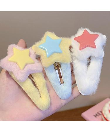 hgnxa Plush Star Shape Hairpins Hot Girls Layered Star Hair Clip Carnival Photography Hair Clip for Woman Ponytail Hair Clip Pink - Buy Online on GoSupps.com