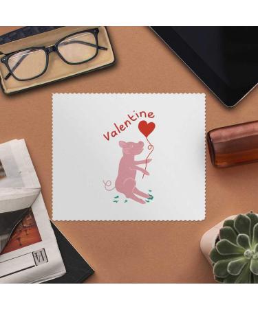 Valentine Pig Holding a Balloon Microfiber Lens Cleaning Cloths - 2 Pack | International Shipping Available - Buy Online on GoSupps.com