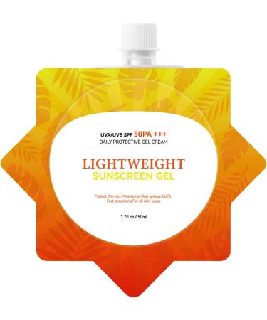  Mimoqk Sunscreen Gel UV Protection Cream SPF 50+ Sunblock Sweat-Resistant Moisturizer Lightweight Non-Greasy 50 ml Tube for Travel Outdoor Camping Sports - Buy Online on GoSupps.com