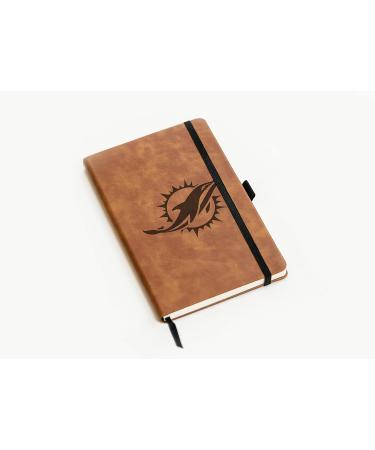 Rico Industries NFL Miami Dolphins Brown Laser Engraved Small Notepad Jounral/Notepad 8.25" x 5.25"- Office Accessory - Buy Online on GoSupps.com