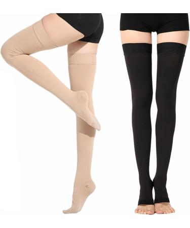 MDCG Compression Stockings for Men & Women | Thigh Support Tights for Varicose Veins & Edema - Class 1 - Buy Online on GoSupps.com