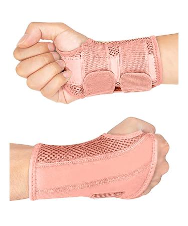 HYCOPROT Wrist Brace Night Wrist Sleep Support Splint Compression Sleeve Adjustable Straps for Wrist Pain Relief  Carpal Tunnel  Arthritis  Tendonitis  Fitness (Pink  S/M-Right Hand (Pack of 1)) S/M-Right Hand (Pack of 1...