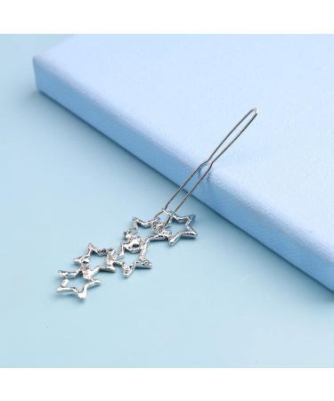 YienDoo Stars Hair Clips Barrette - Vintage Silver Star Cluster Hair Pin for Women and Girls - Buy Online on GoSupps.com