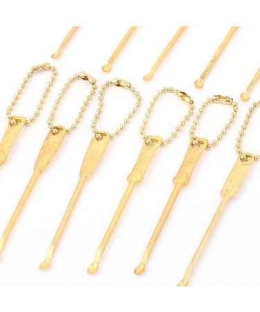 Qtqgoitem 12Pcs Metal Ear Wax Remover Cleaner Earpicks Beauty Tool - Gold Tone (Model 99b f9d) - Buy Online on GoSupps.com
