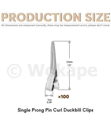 Wokape 100Pcs 1.4 Inch Metal Duck Billed Hair Clips for Women Styling, Silver Alligator Clips for Hair - Pack of 100 - Buy Online on GoSupps.com
