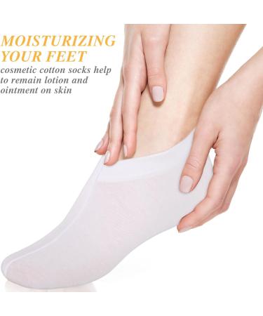 5 Pairs Foot Moisturizer Socks Moisturizing Socks Overnight Cotton Spa Socks for Cracked Heel Repair Gel Spa Moisturizing Socks for Women and Men White - Buy Online on GoSupps.com
