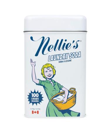 Nellie's Non-Toxic Vegan Powdered Laundry Detergent, 100 Loads (3.3lbs) Fresh Scent Fragrance Free 3.3 Pound (Pack of 1)