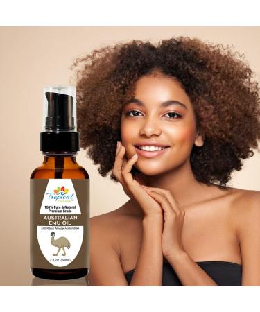 Australian 6X Refined Grade A Emu Oil 2 oz - 100% Pure Premium Natural Essential Oil by Tropical Holistic - Multipurpose Beauty Essential for Hair Face Skin Stretch Marks & Nails - Travel Size - Buy Online on GoSupps.com